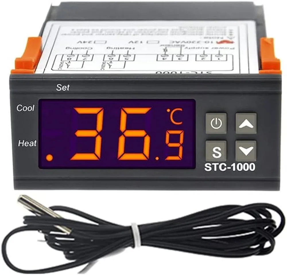 ترموستات رقمي STC-1000 للتدفئة والتبريد